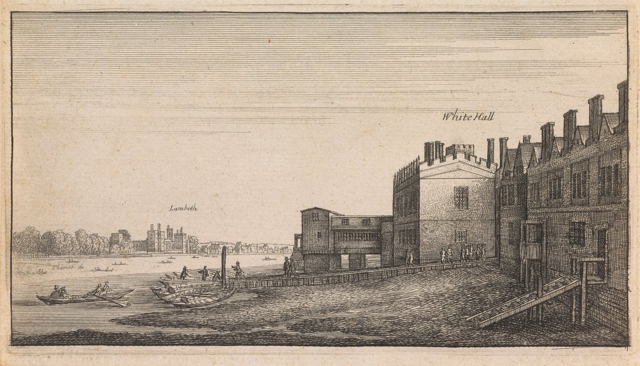 Vistas em Inglês: Whitehall Lambeth de Wenceslaus Hollar