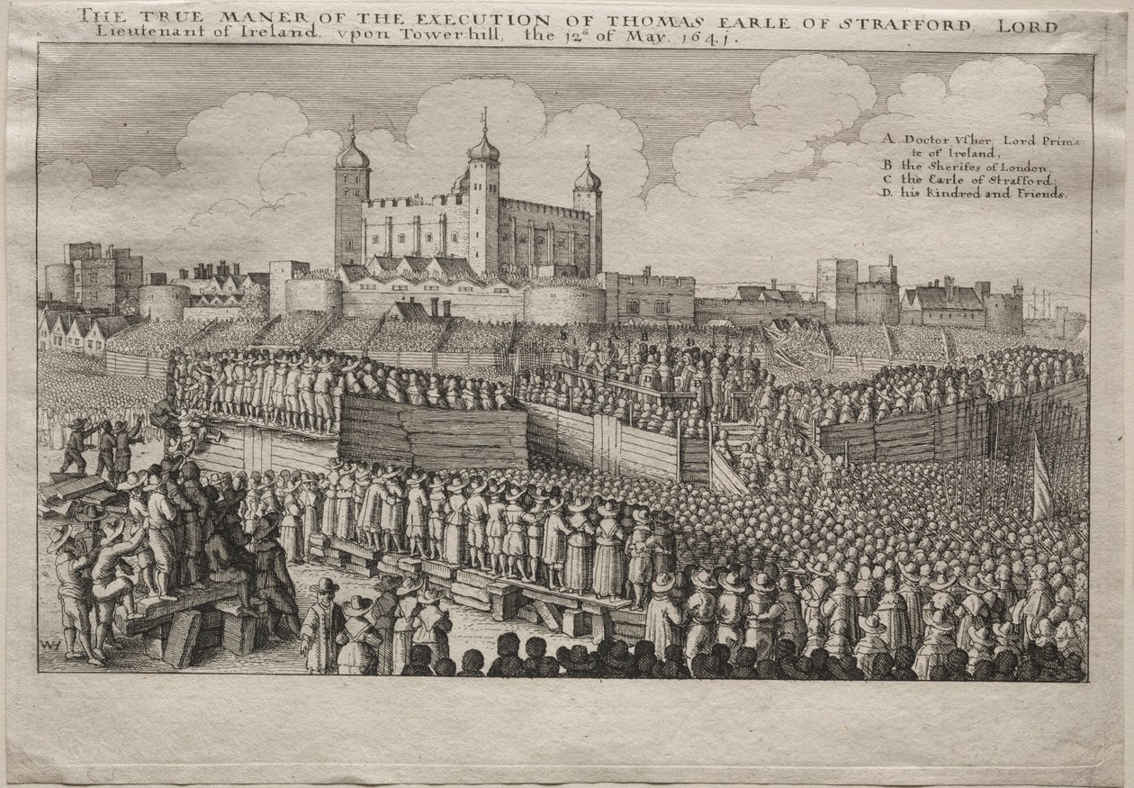 Execução do Conde de Strafford, 1641. de Wenceslaus Hollar