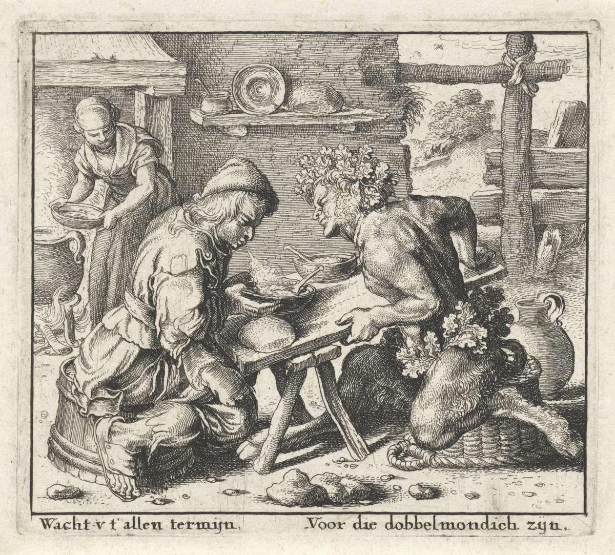Fábula do sátiro e do camponês
Fábulas (título da série) de Wenceslaus Hollar