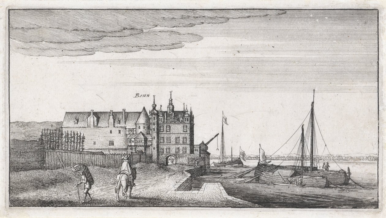 Vista da chancelaria junto ao Reno, perto de Bona de Wenceslaus Hollar