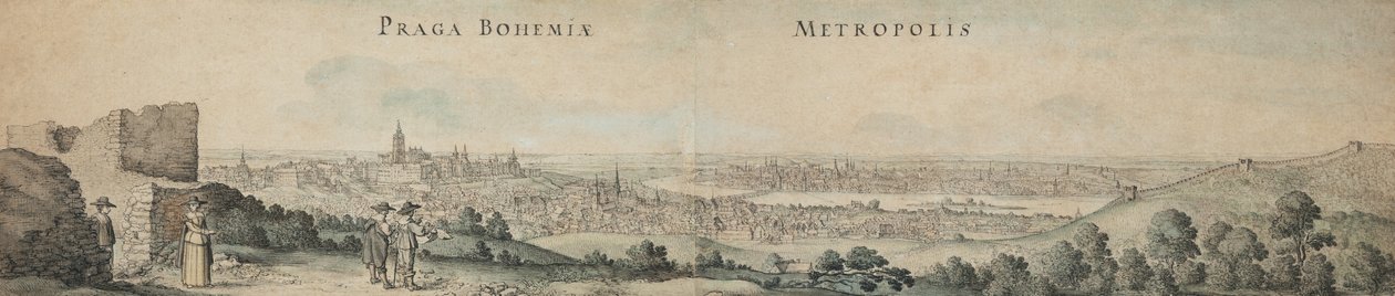 Excelente vista de Praga de Wenceslaus Hollar