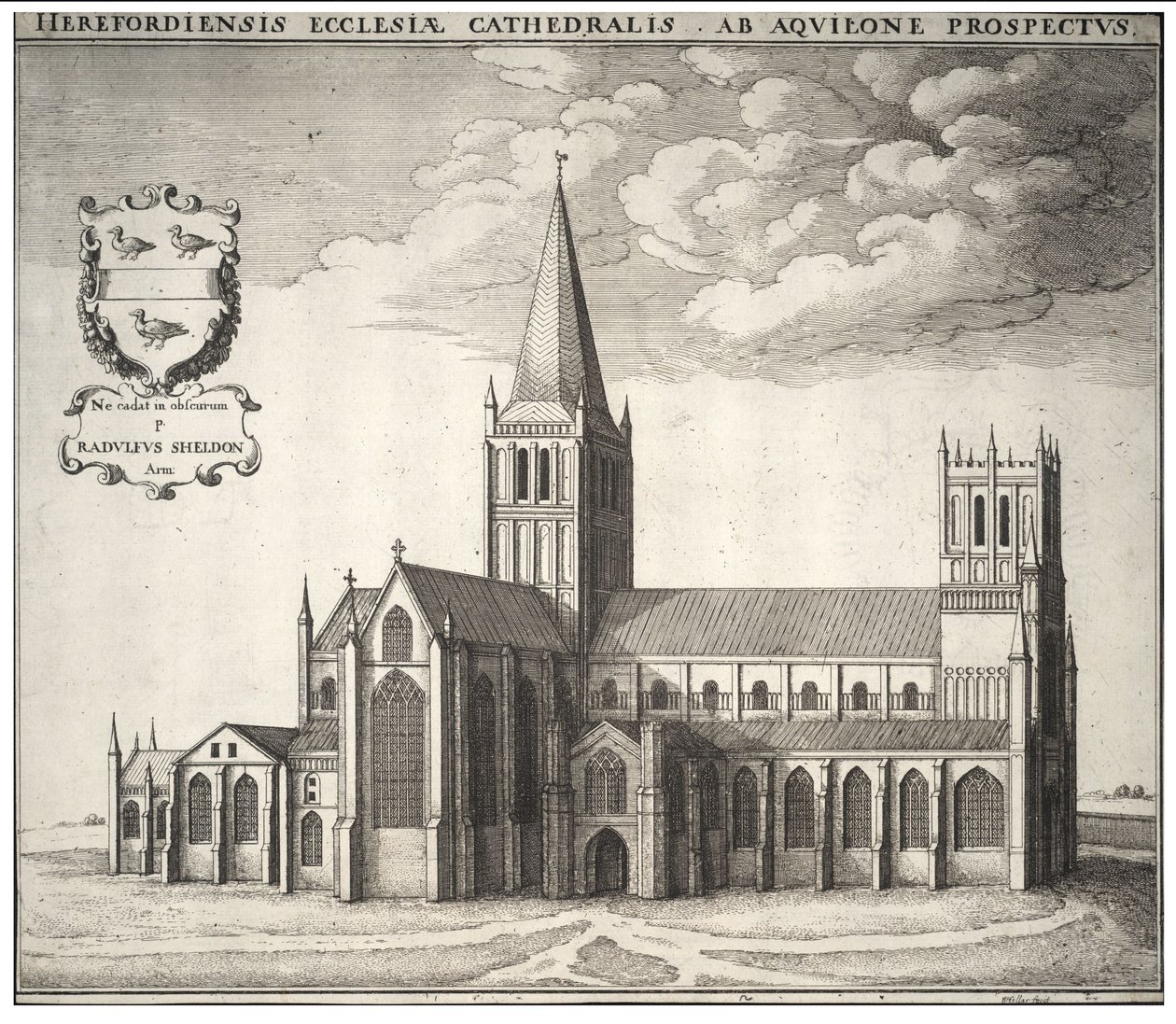 Catedral de Hereford de Wenceslaus Hollar
