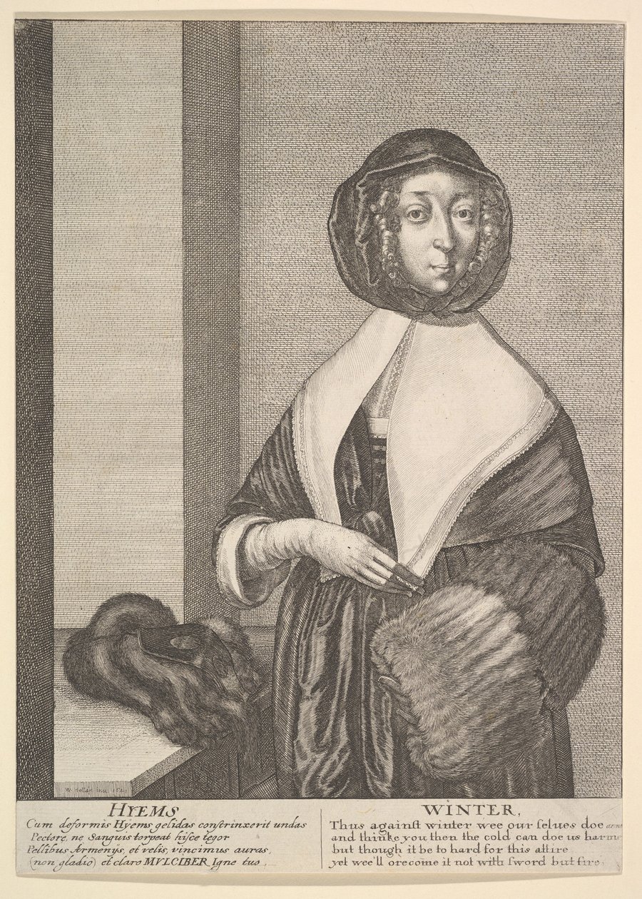 Hyems - Inverno Estações de três quartos, 1641. de Wenceslaus Hollar