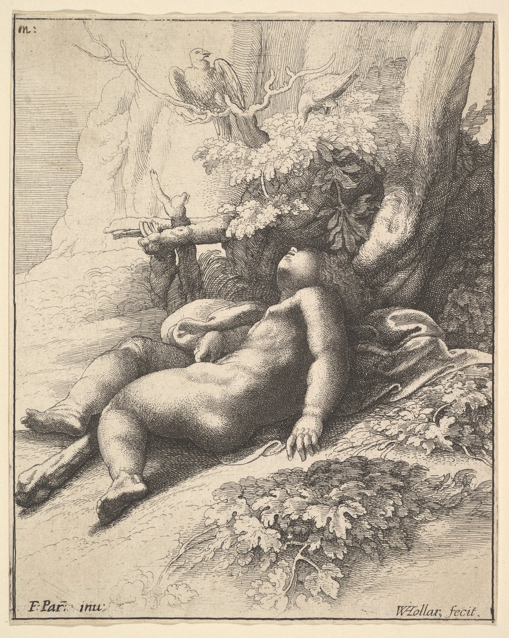 Hércules adormecido, 1625-77. de Wenceslaus Hollar