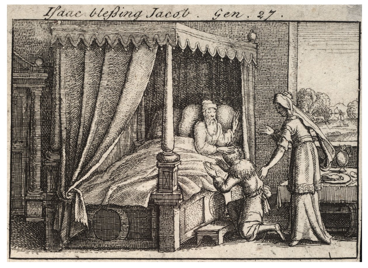 Isaac abençoa Jacob. Estado 2 de Wenceslaus Hollar