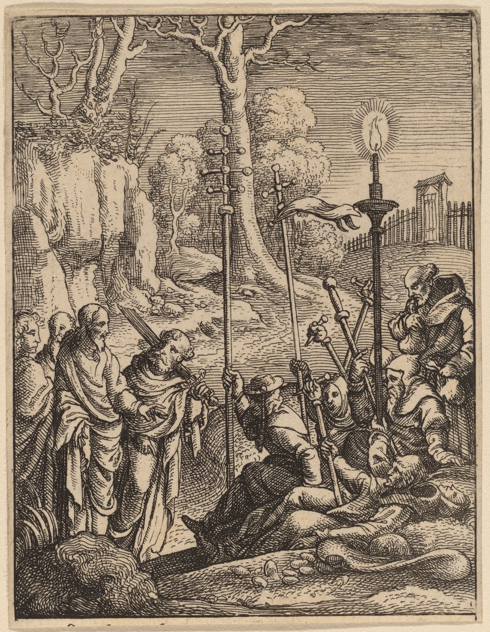 Jesus confrontando seus detratores de Wenceslaus Hollar