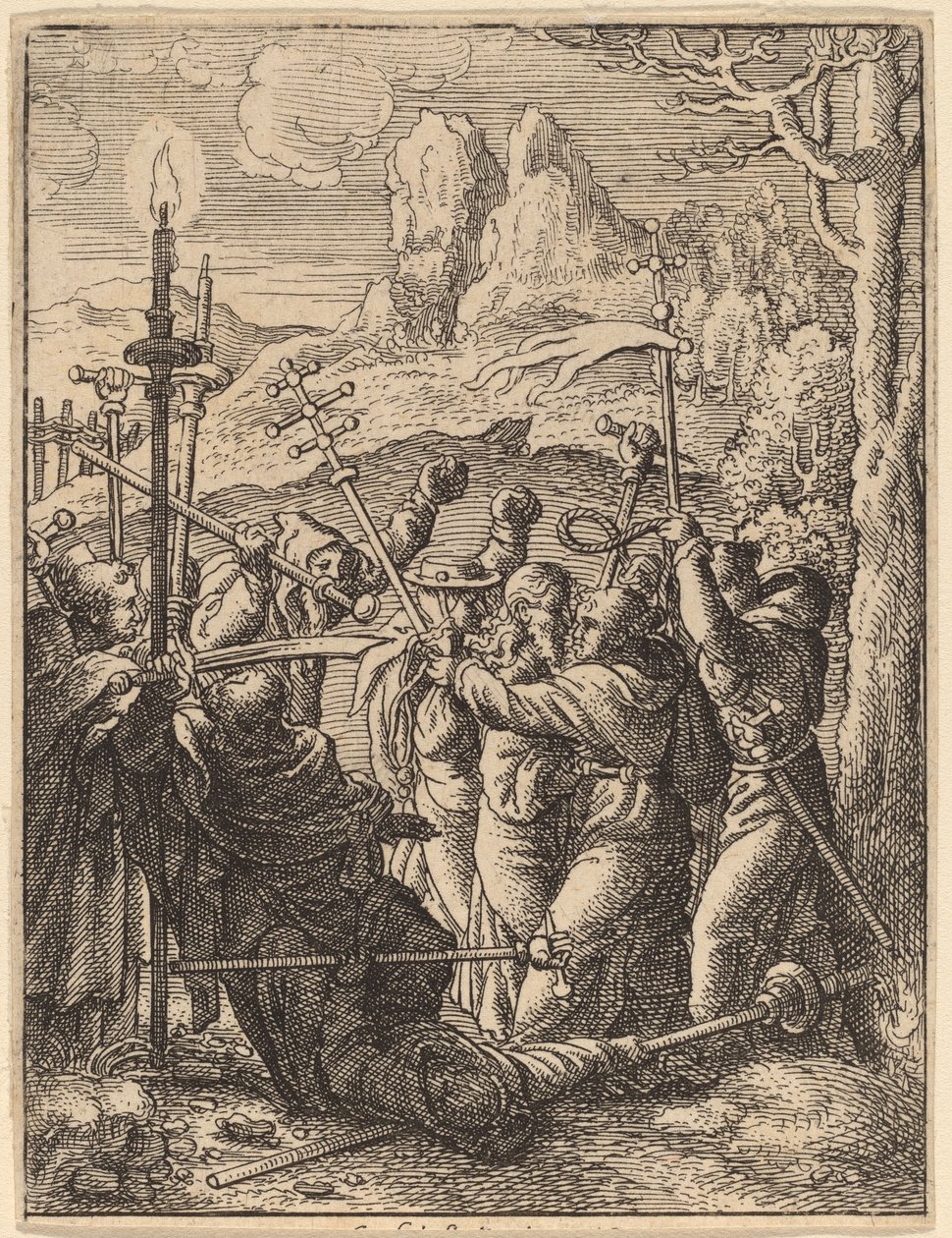 Jesus levado de Wenceslaus Hollar