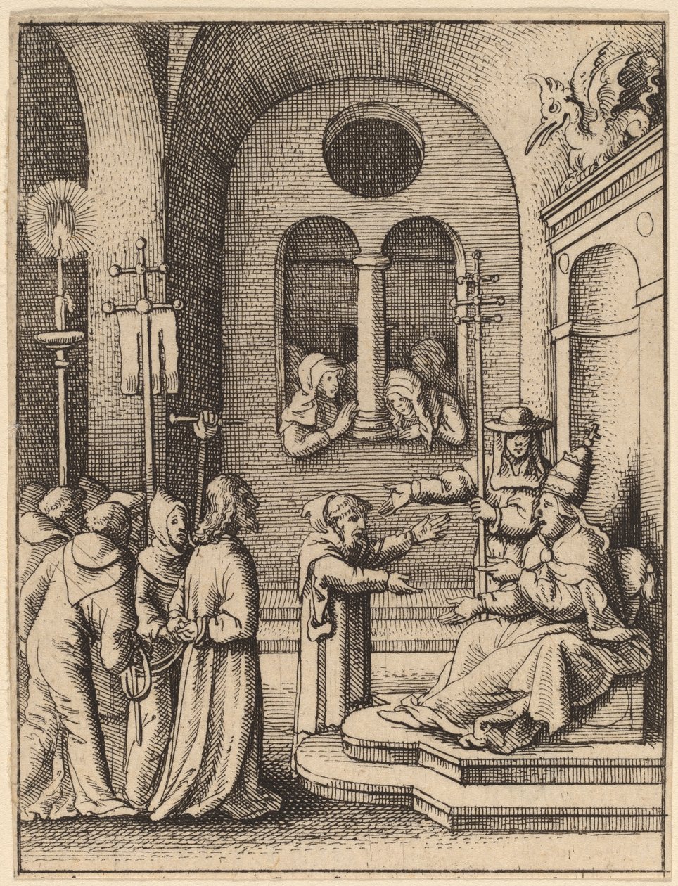 Jesus novamente diante de Caifás de Wenceslaus Hollar