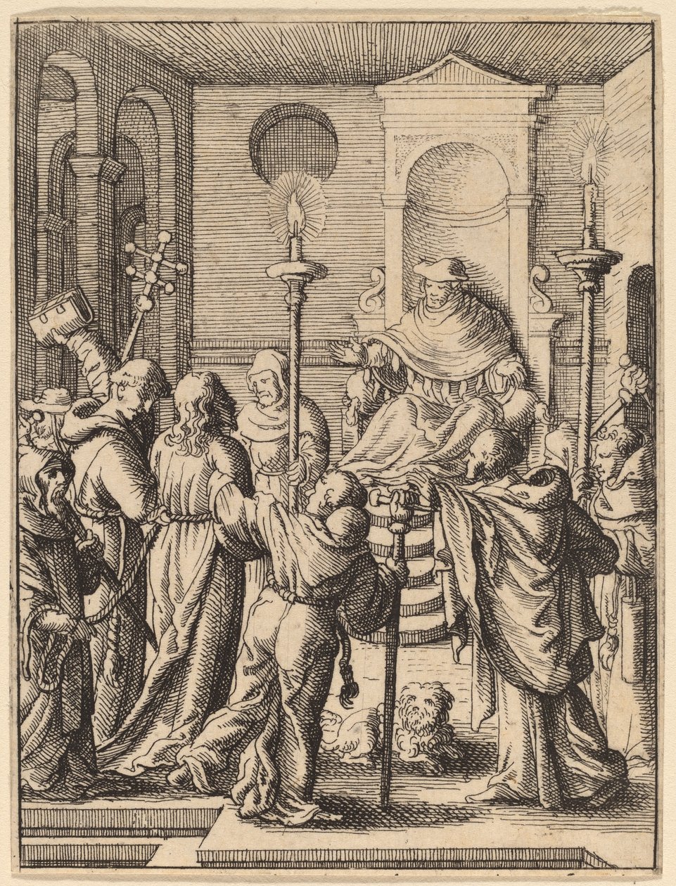 Jesus antes de Anás de Wenceslaus Hollar