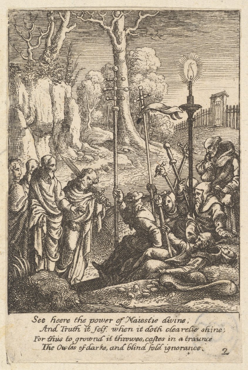 Jesus confrontando seus detratores, 1625-77. de Wenceslaus Hollar