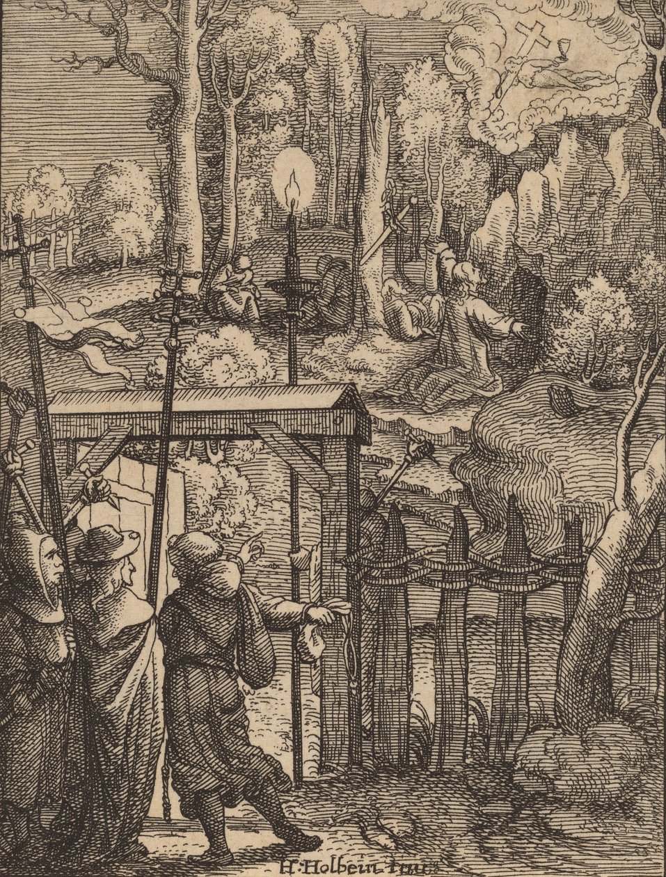 Jesus no Monte das Oliveiras. de Wenceslaus Hollar