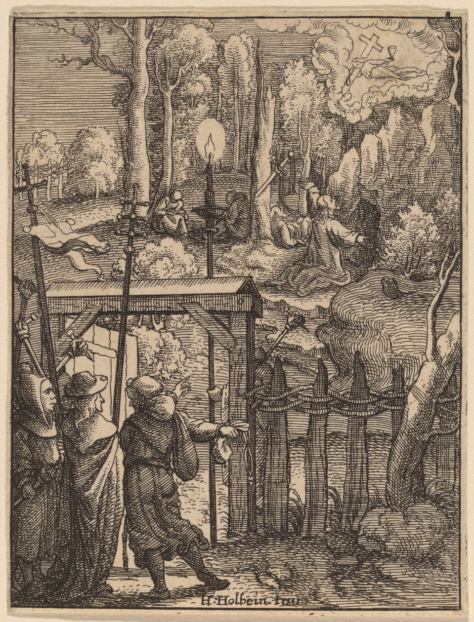 Jesus no Monte das Oliveiras de Wenceslaus Hollar