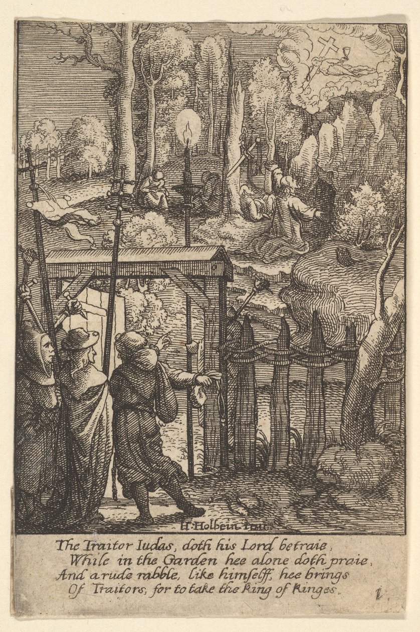Jesus no Monte das Oliveiras, 1625-77. de Wenceslaus Hollar