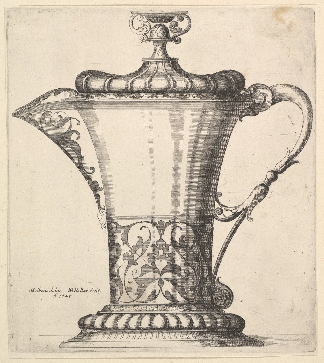 Jarro com bico largo, 1645. de Wenceslaus Hollar