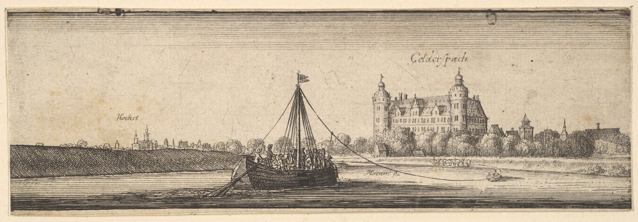 Castelo Kelsterbach perto de Hoechst am Main, 1642-44. de Wenceslaus Hollar