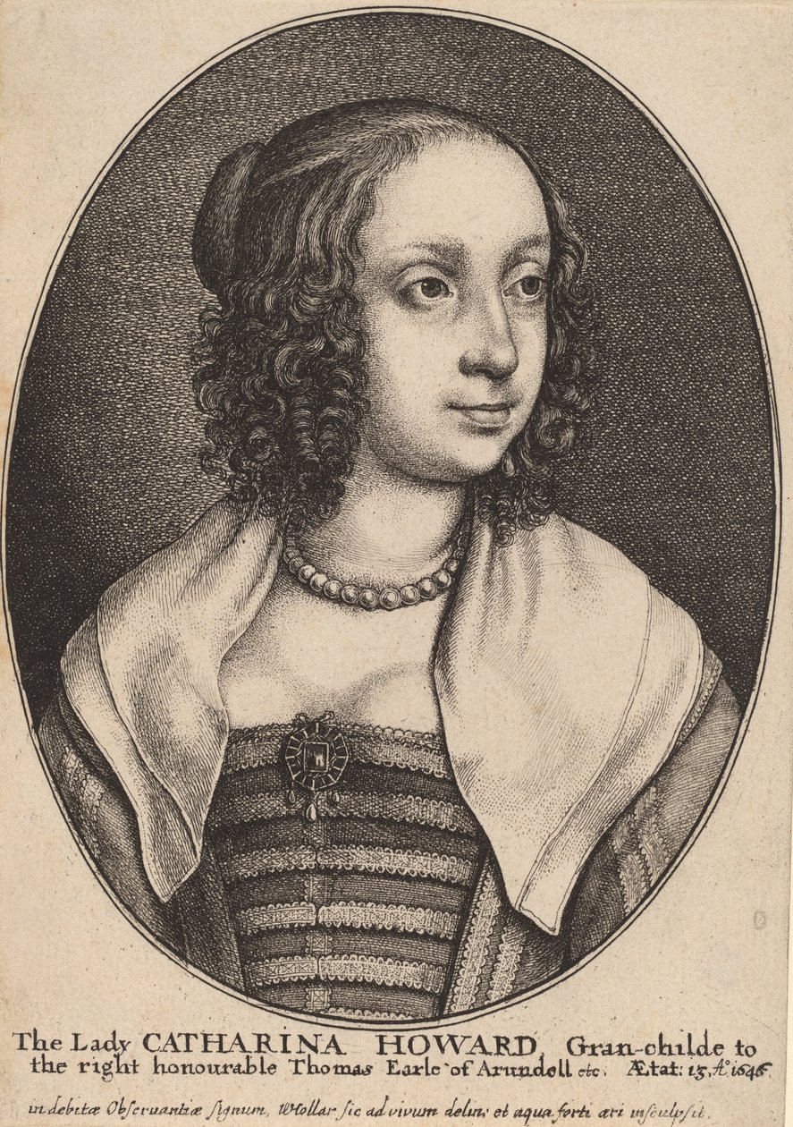 Lady Catherine Howard. de Wenceslaus Hollar