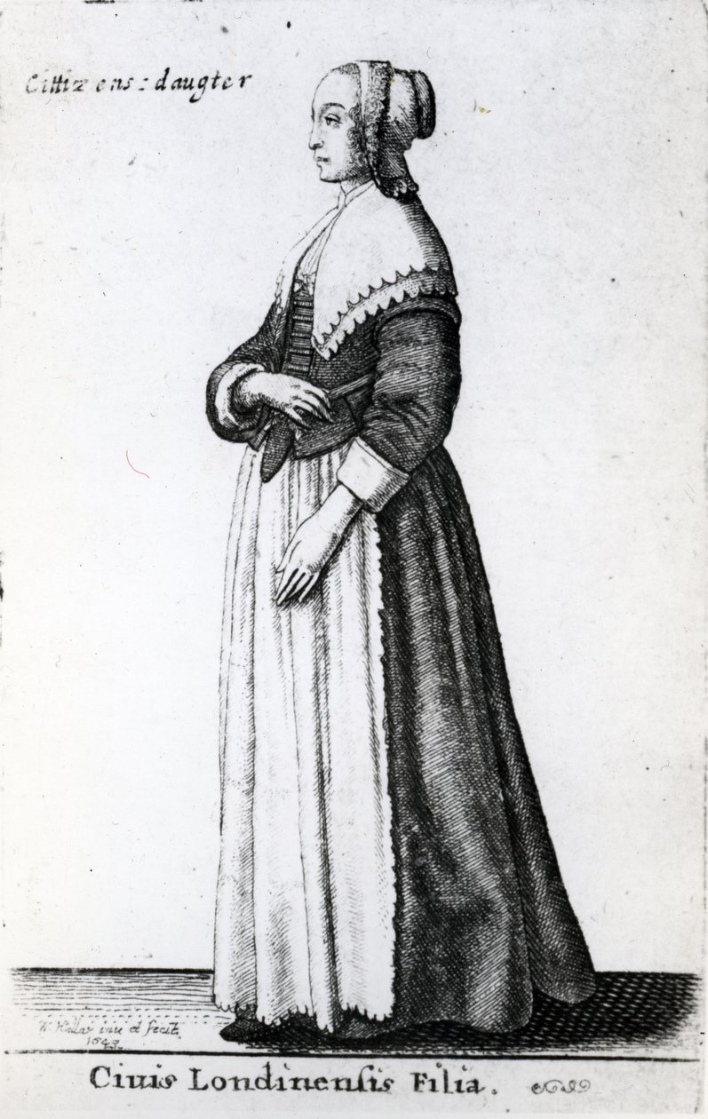 Filha do cidadão de Londres, 1643 de Wenceslaus Hollar