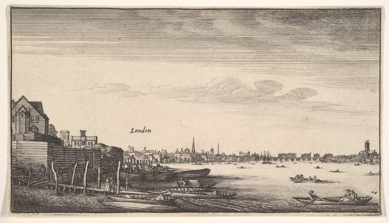 Londres vista das escadas de Milford, 1643-1644. de Wenceslaus Hollar
