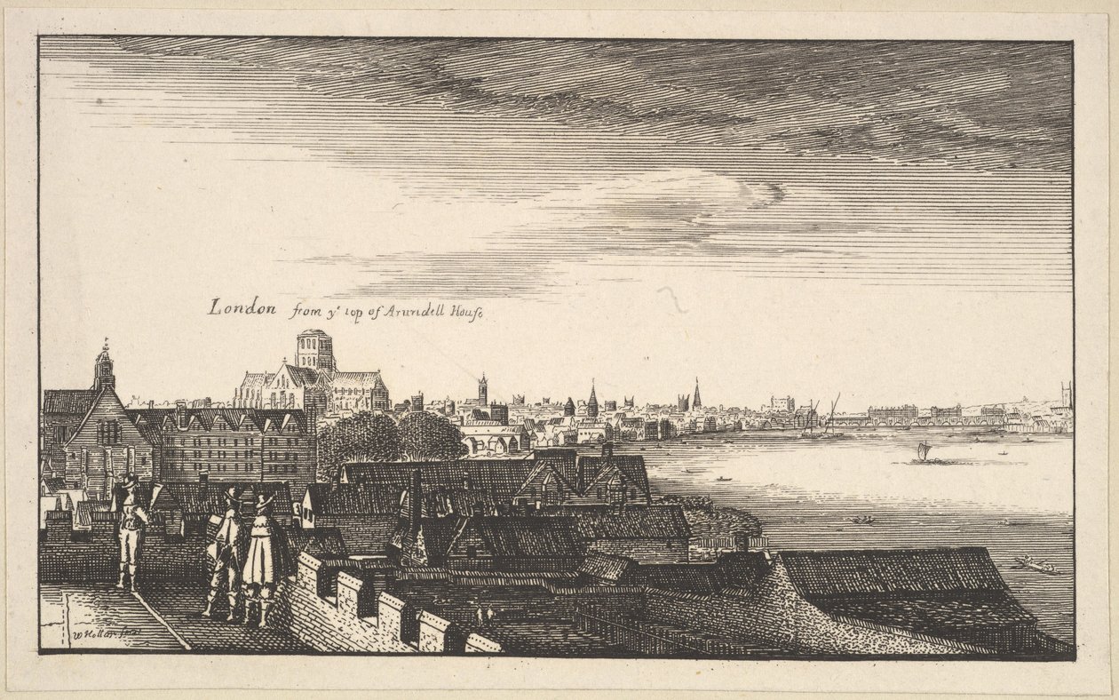 Londres da Arundel House, cópia, século XVII. de Wenceslaus Hollar