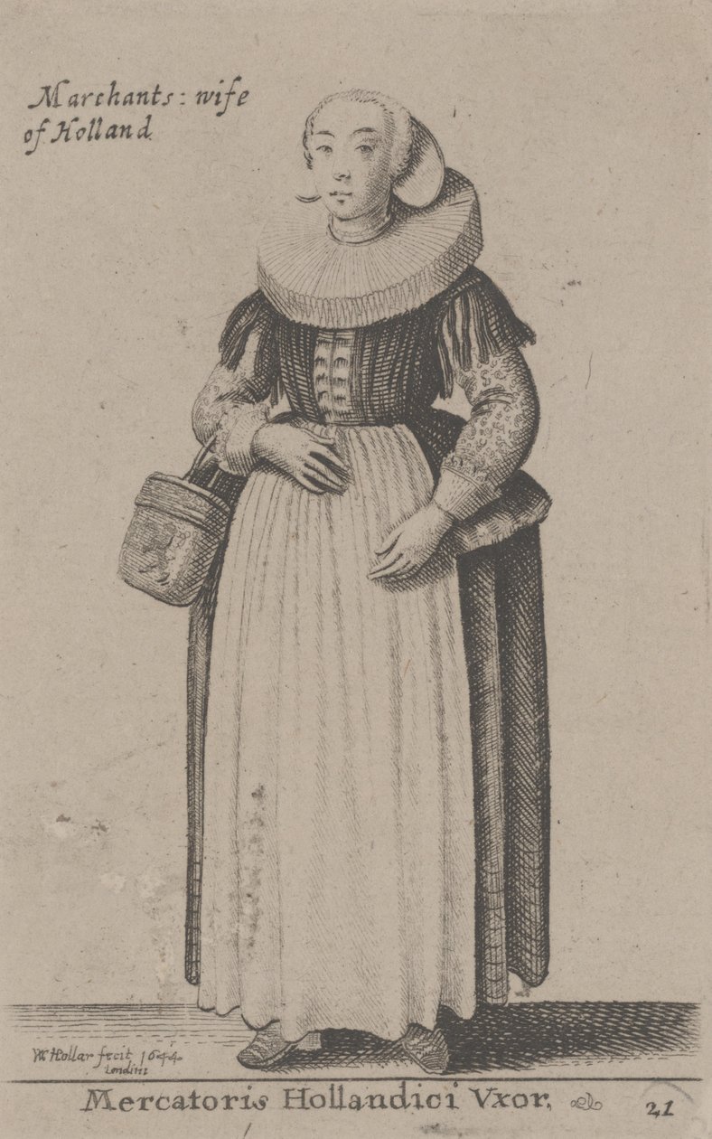 Esposa Marchant da Holanda (esposa de um comerciante holandês) de Wenceslaus Hollar