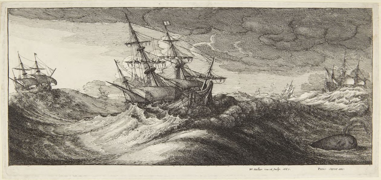 Fuzileiro naval na tempestade de Wenceslaus Hollar