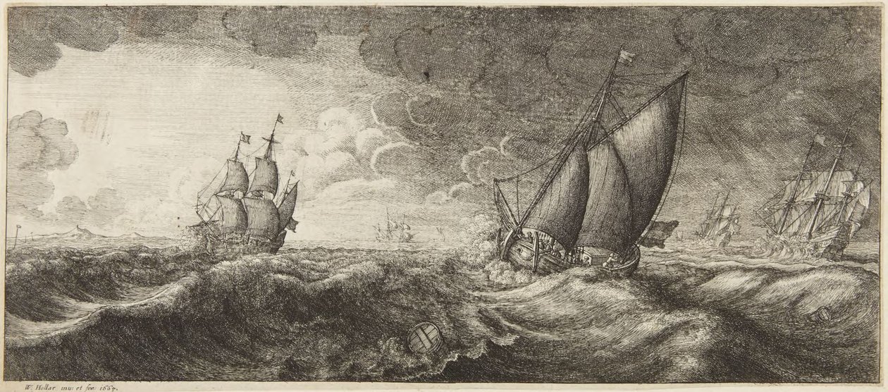 Marinha em tempestade de Wenceslaus Hollar