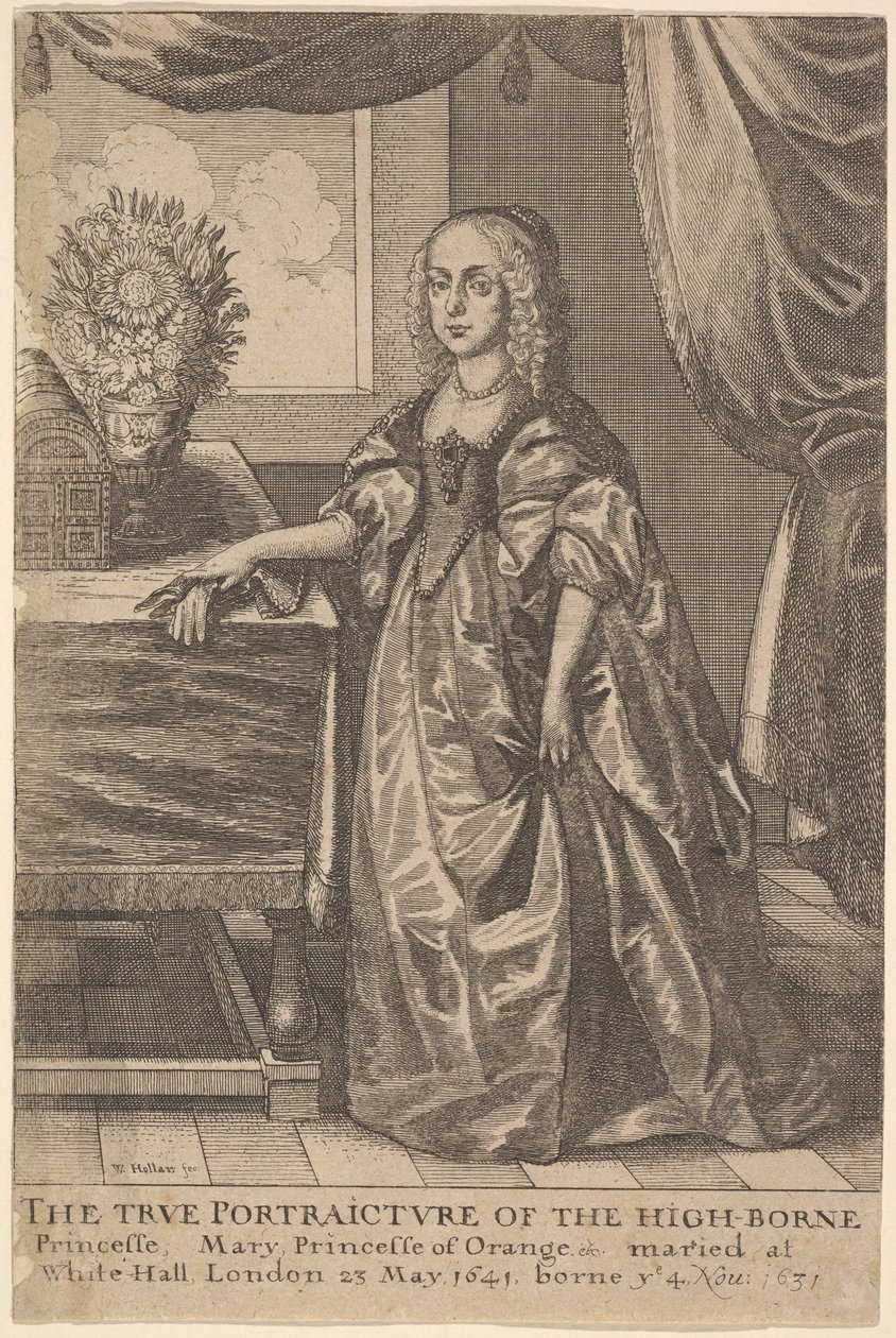 Maria, princesa de Orange, 1625-77. de Wenceslaus Hollar