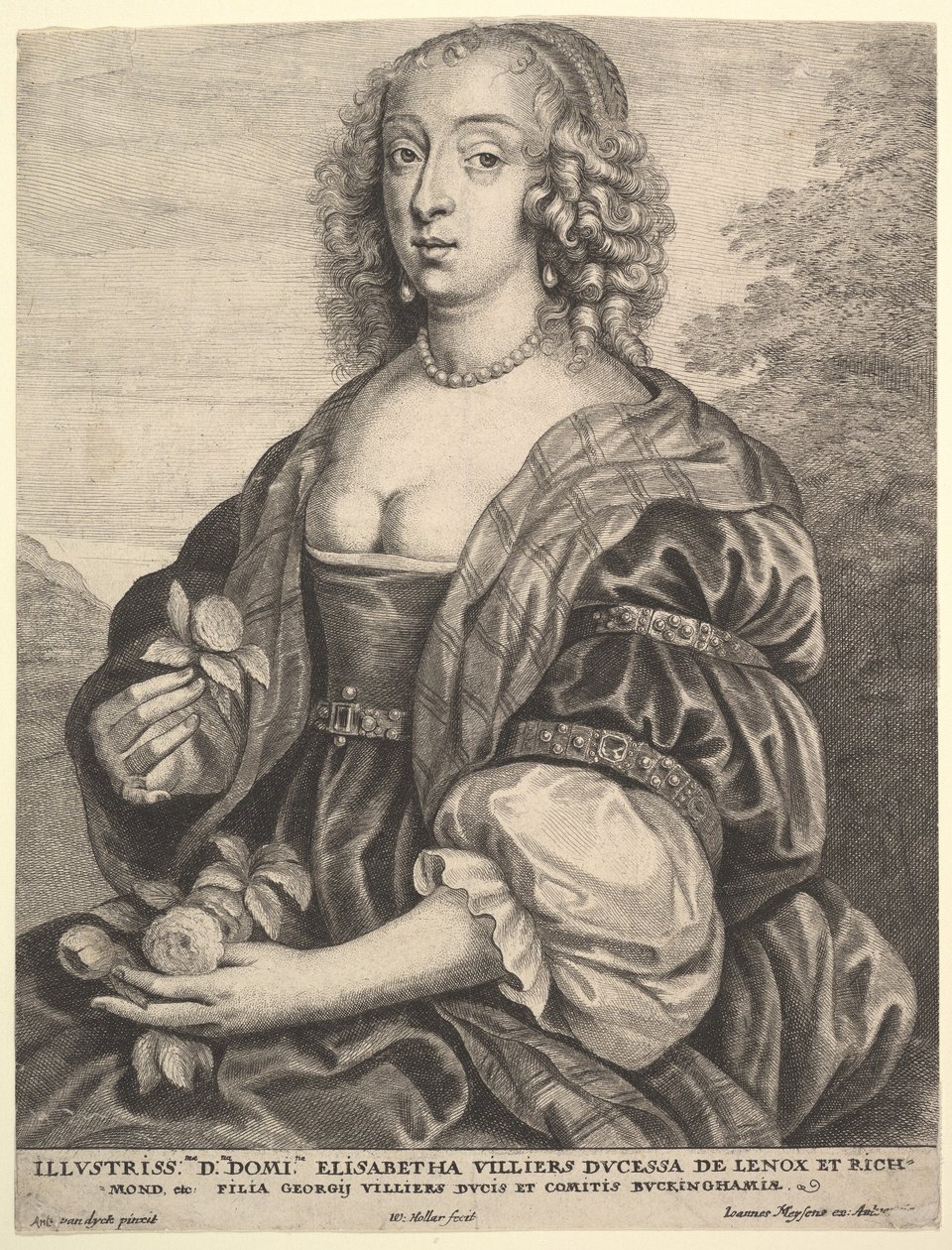 Mary Villiers, Dutchess de Lennox e Richmond, 1625-77. de Wenceslaus Hollar
