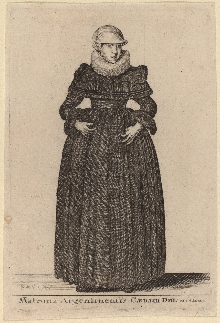 A Senhora de Estrasburgo se aproximando da Ceia do Senhor de Wenceslaus Hollar