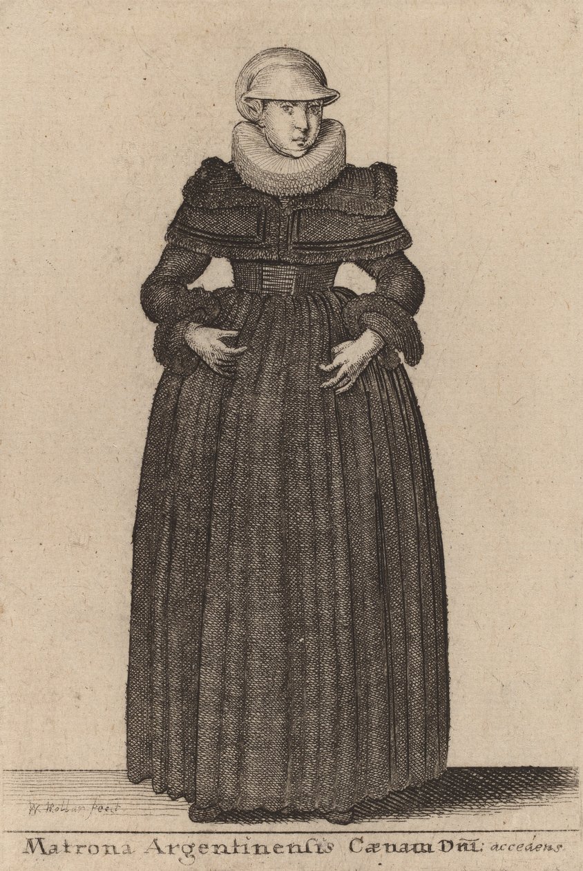 Matrona Argentinensis Caenam Dni Accedens e des Nymphs. de Wenceslaus Hollar