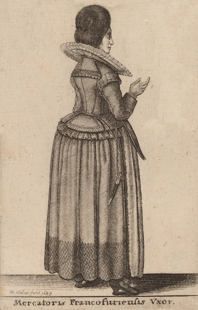 Mercatoris Francofurtensis Vxor, século XVII. de Wenceslaus Hollar