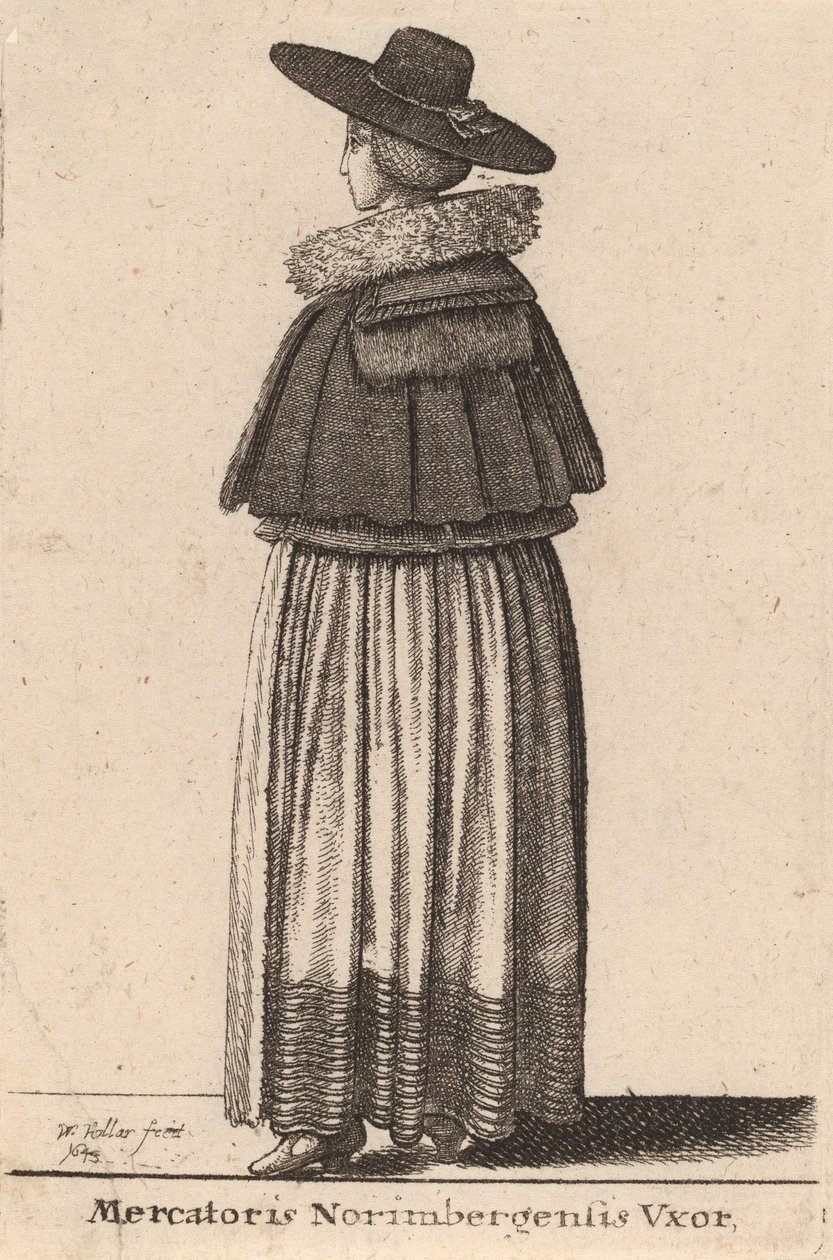 Esposa de um comerciante de Nuremberg, 1643 de Wenceslaus Hollar