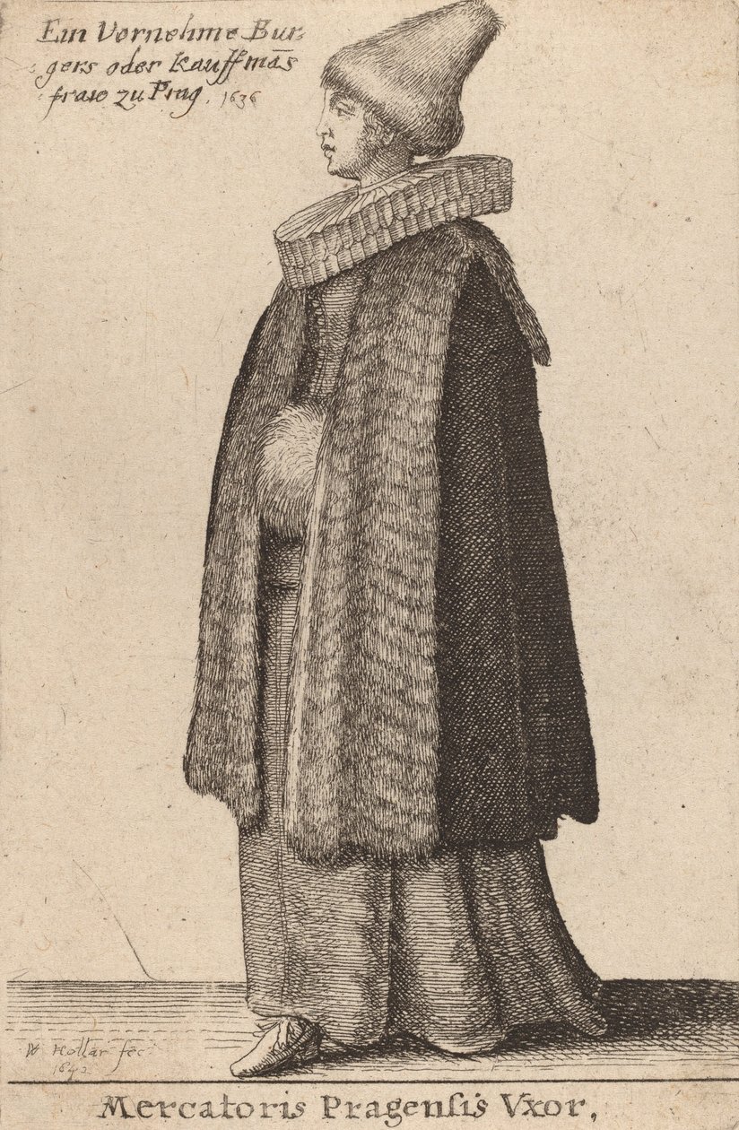 Mercatoris Pragensis Vxor, 1642. de Wenceslaus Hollar