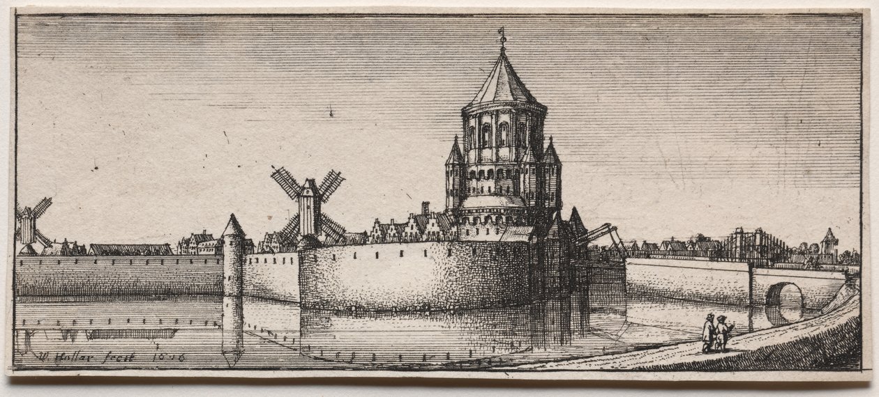 Portão da Cidade Moated, 1676. de Wenceslaus Hollar