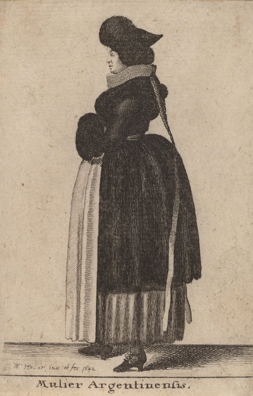 Mulier Argentinensis, 1642. de Wenceslaus Hollar