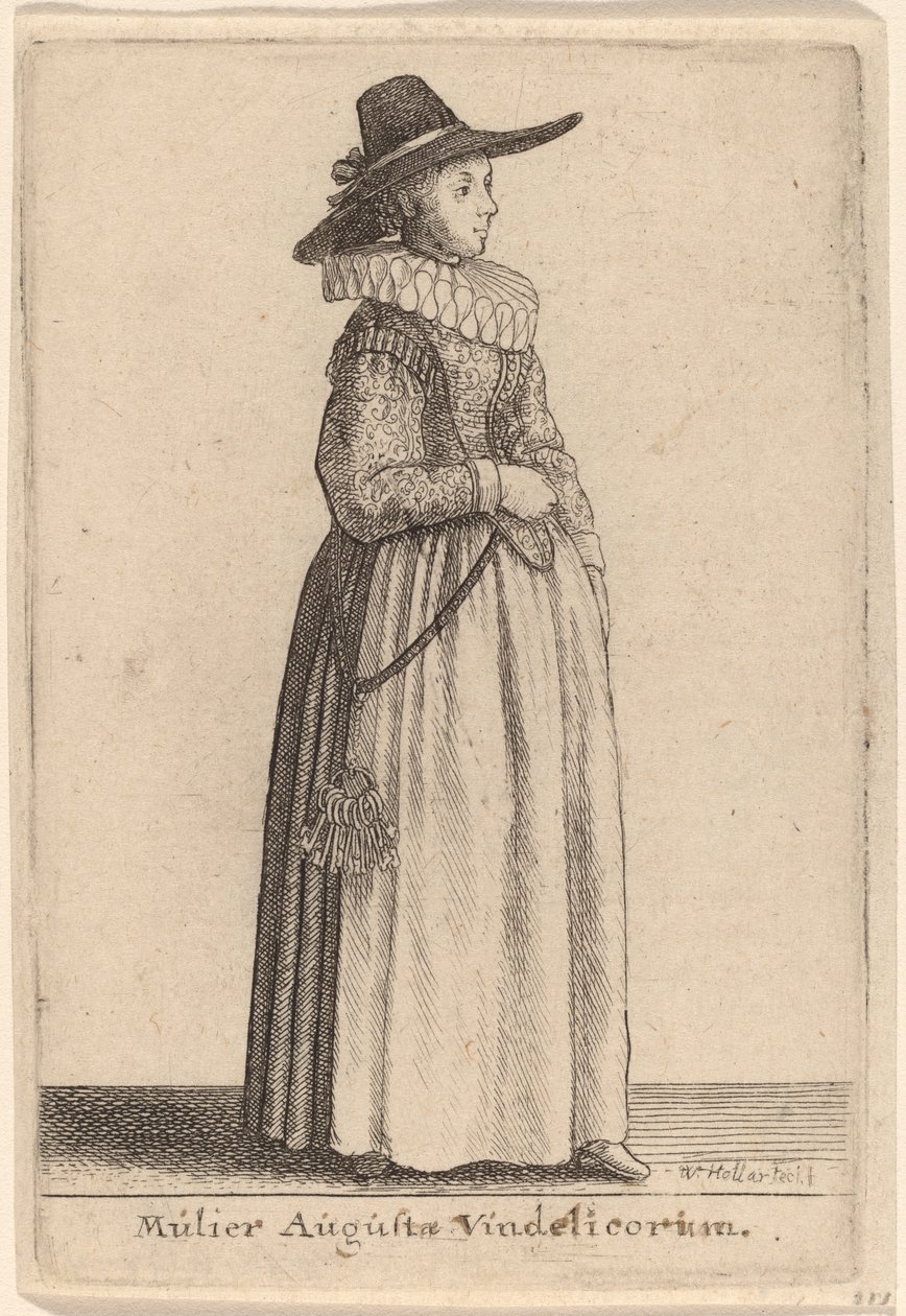 Augusta mulher de Augsburg de Wenceslaus Hollar
