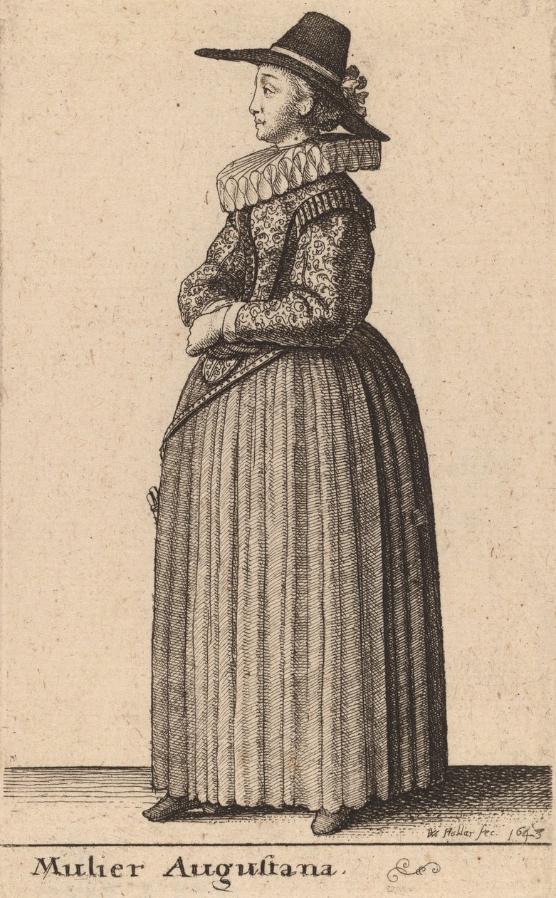 Mulher Augusta, 1643 de Wenceslaus Hollar