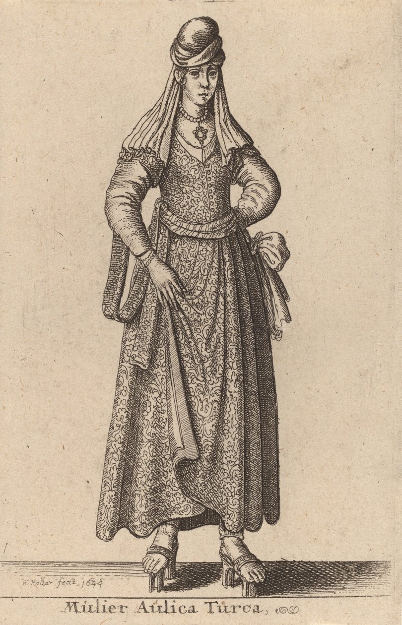 Mulier Aulica Turca, 1644. de Wenceslaus Hollar