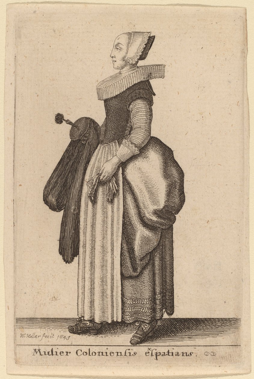 Mulier Coloniensis Exspatians de Wenceslaus Hollar