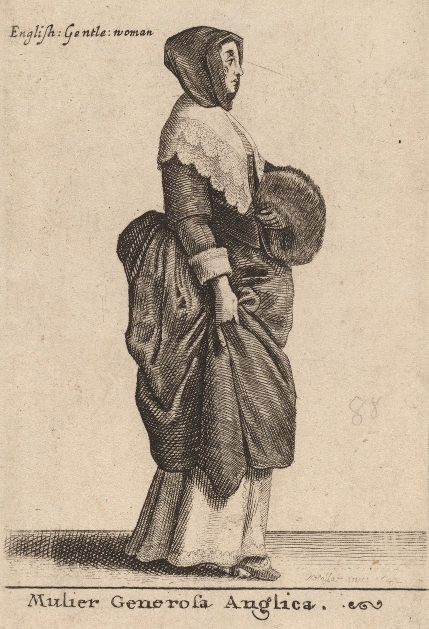 Mulier Generosa Anglica, 1642. de Wenceslaus Hollar