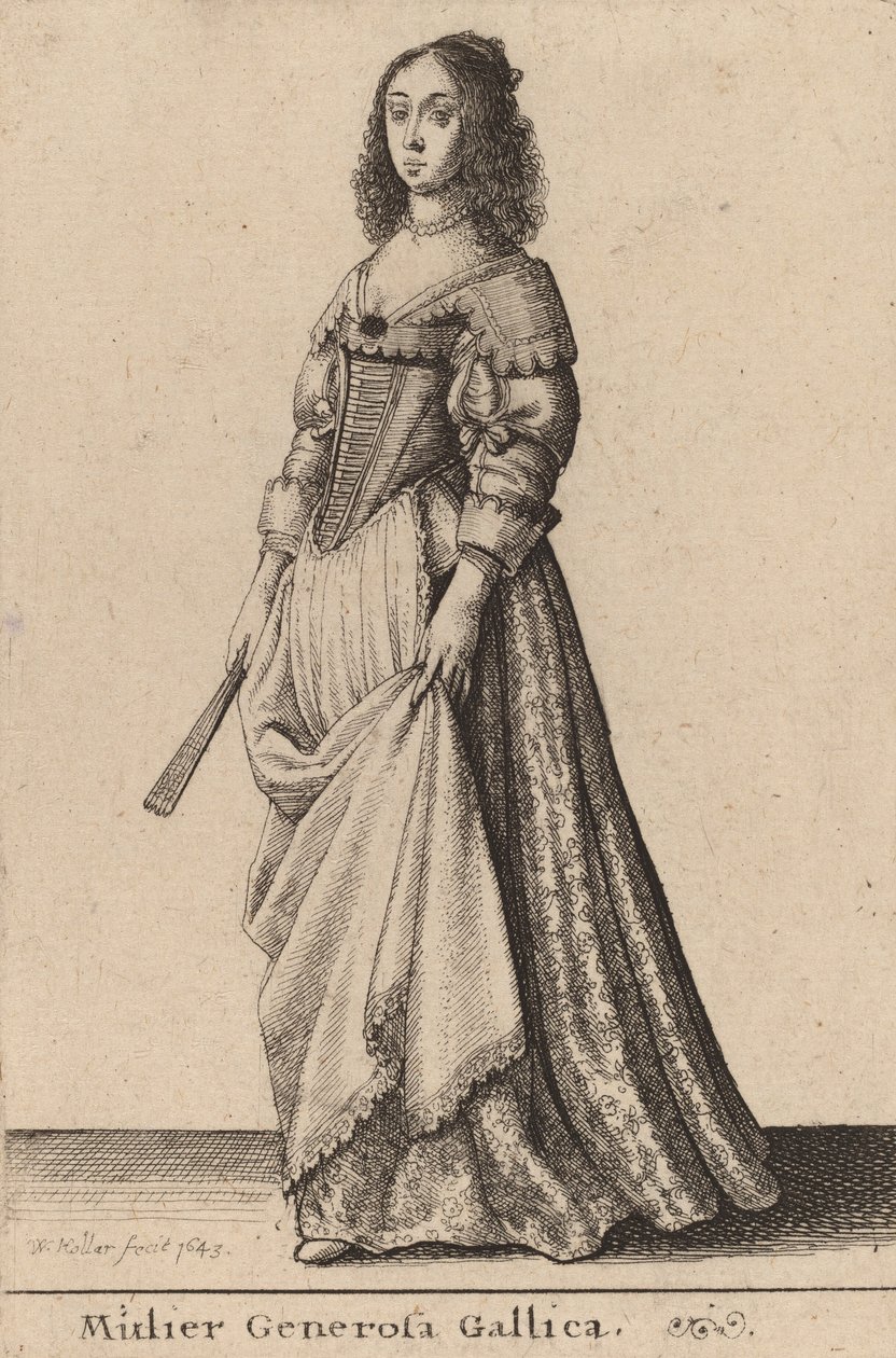 Mulier Generosa Gallica, 1643. de Wenceslaus Hollar