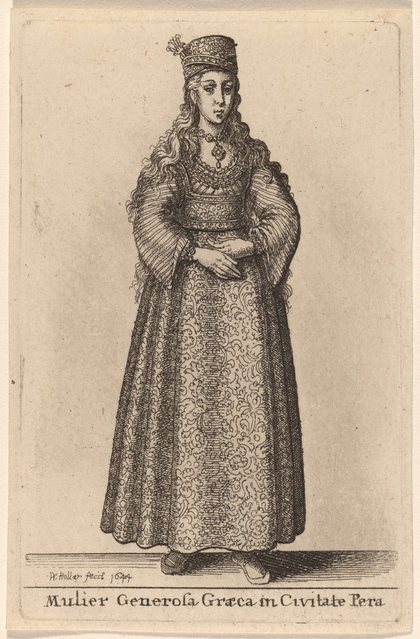 Uma nobre mulher grega na cidade de Pera de Wenceslaus Hollar