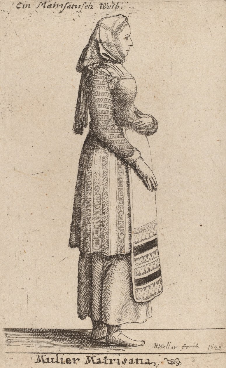 Mulher matrisana, 1649 de Wenceslaus Hollar