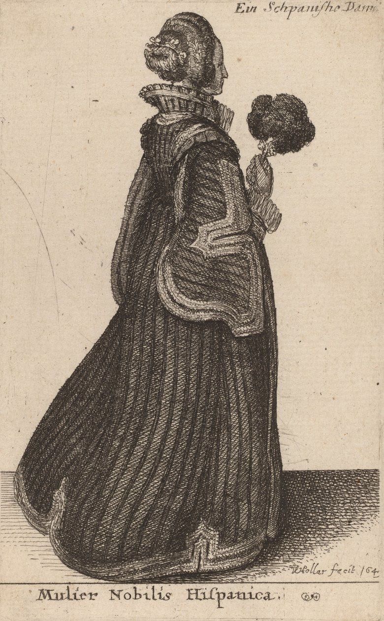 Mulier Nobilis Hispanica, provavelmente 1649. de Wenceslaus Hollar