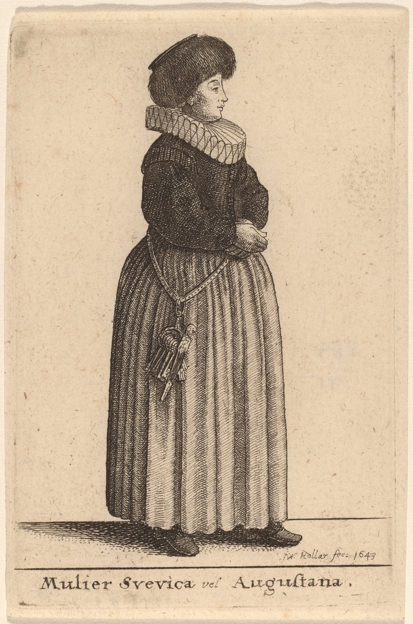 Mulher sueca ou Augustana de Wenceslaus Hollar