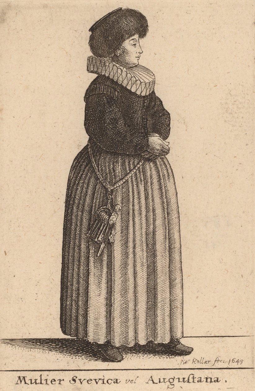 mulher sueca ou augusta, 1643 de Wenceslaus Hollar