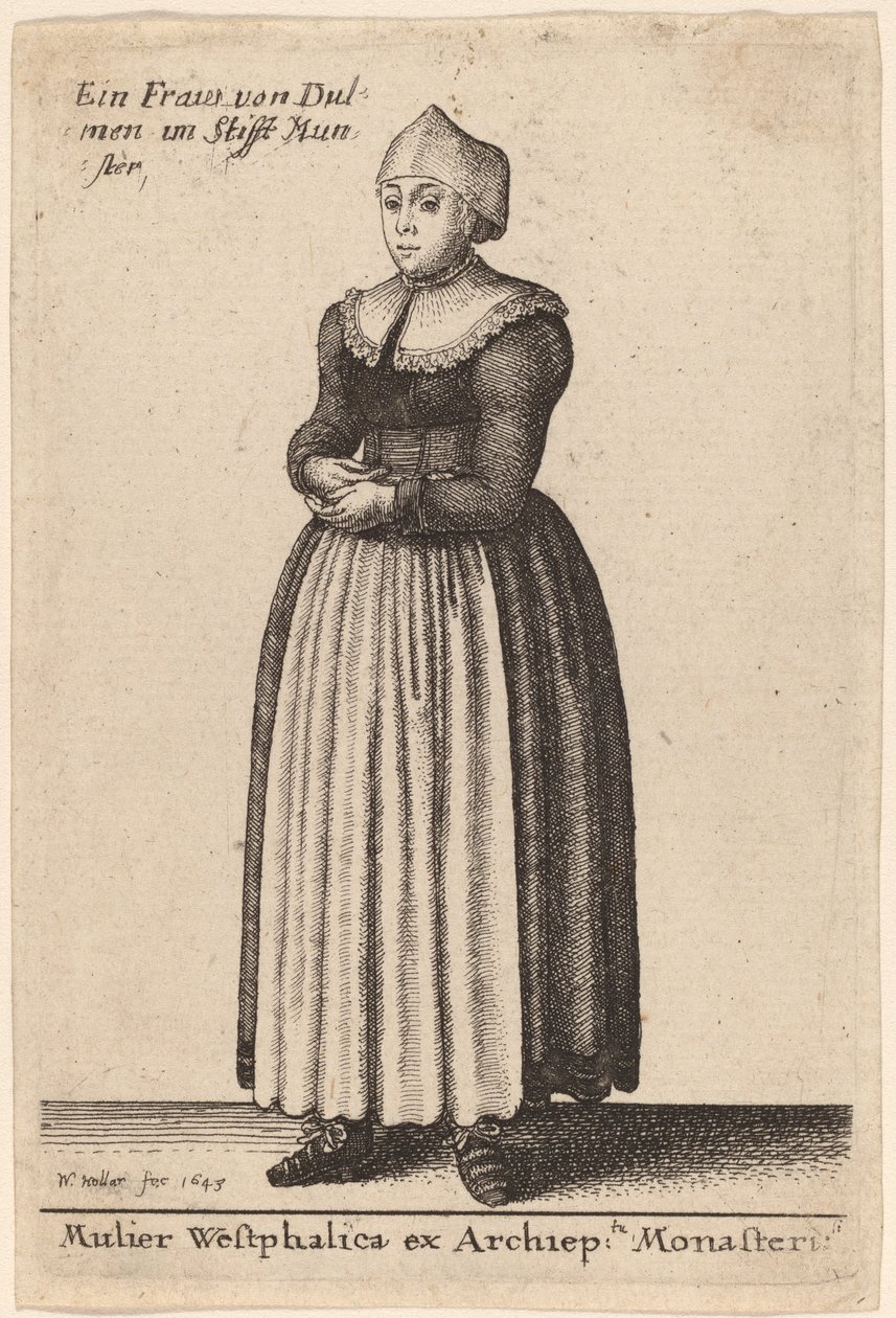 Vestfália mulher do Arcebispo do Mosteiro de Wenceslaus Hollar
