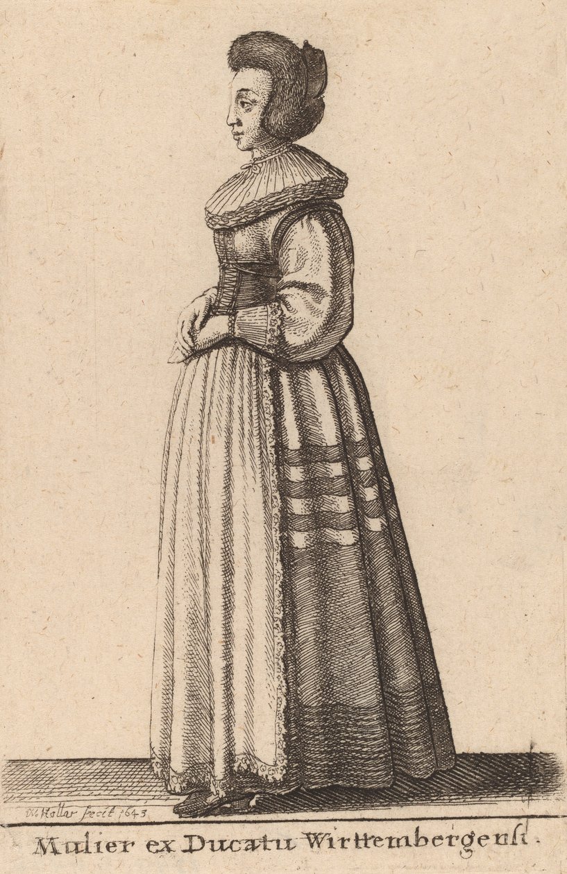 Mulier ex Ducatu Wirttembergensi, 1643. de Wenceslaus Hollar