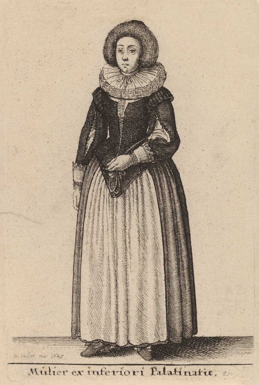 Mulier ex inferiori Palainatu, 1643. de Wenceslaus Hollar