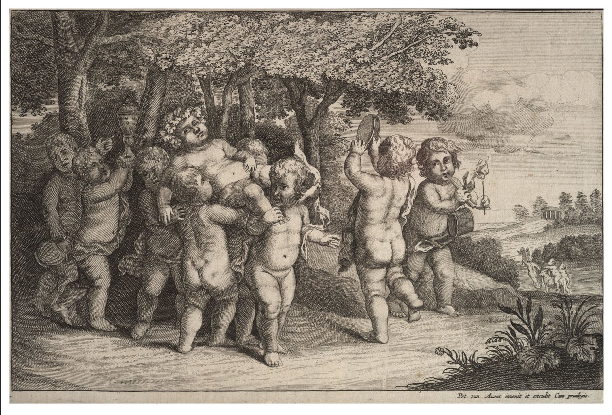 Nove meninos pequenos de Wenceslaus Hollar